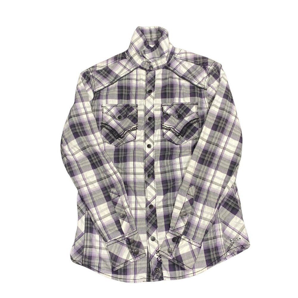 Buckle Black Men’s Small Button‑Up Shirt Casual Modern Fit